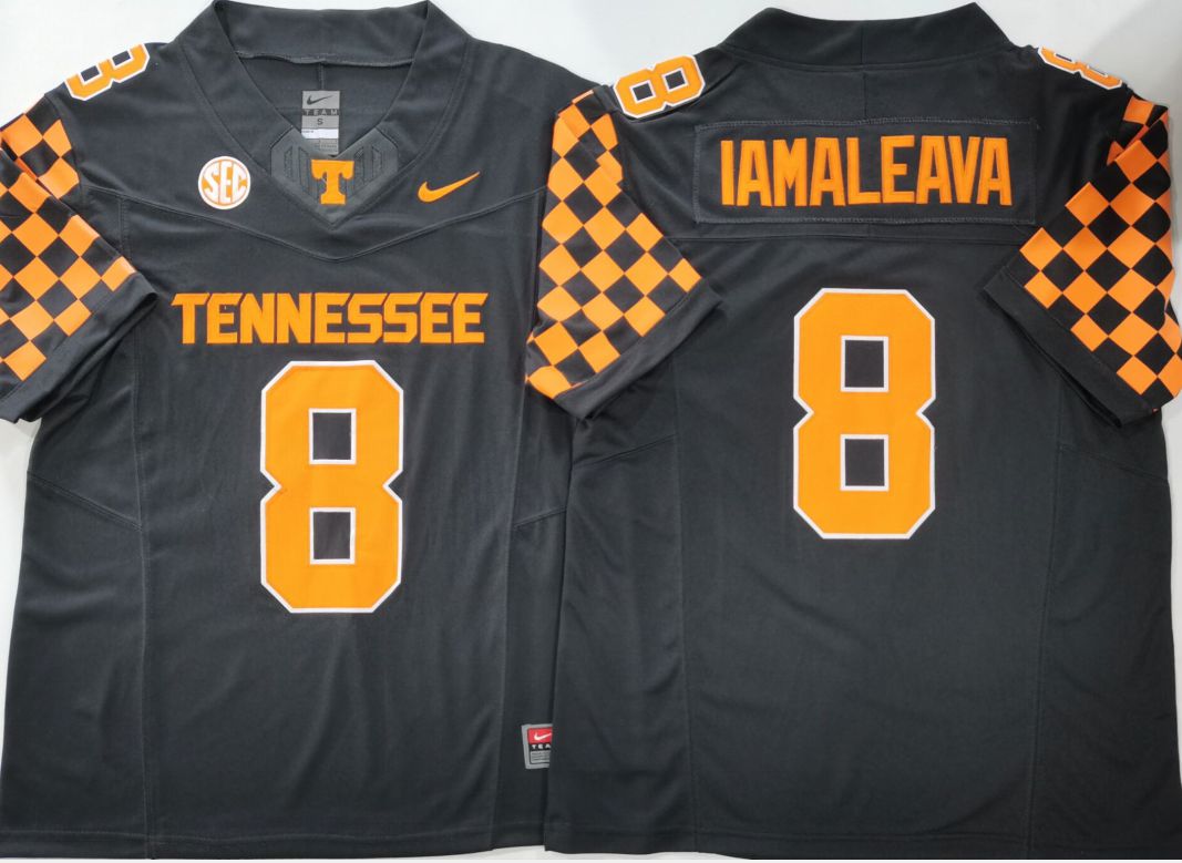 Men Tennessee Volunteers #8 Iamaleava Black Nike 2025 NCAA Jersey style 1